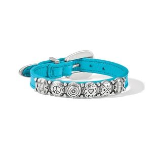 Brighton Harmony Bandit Leather Bracelet Aqua